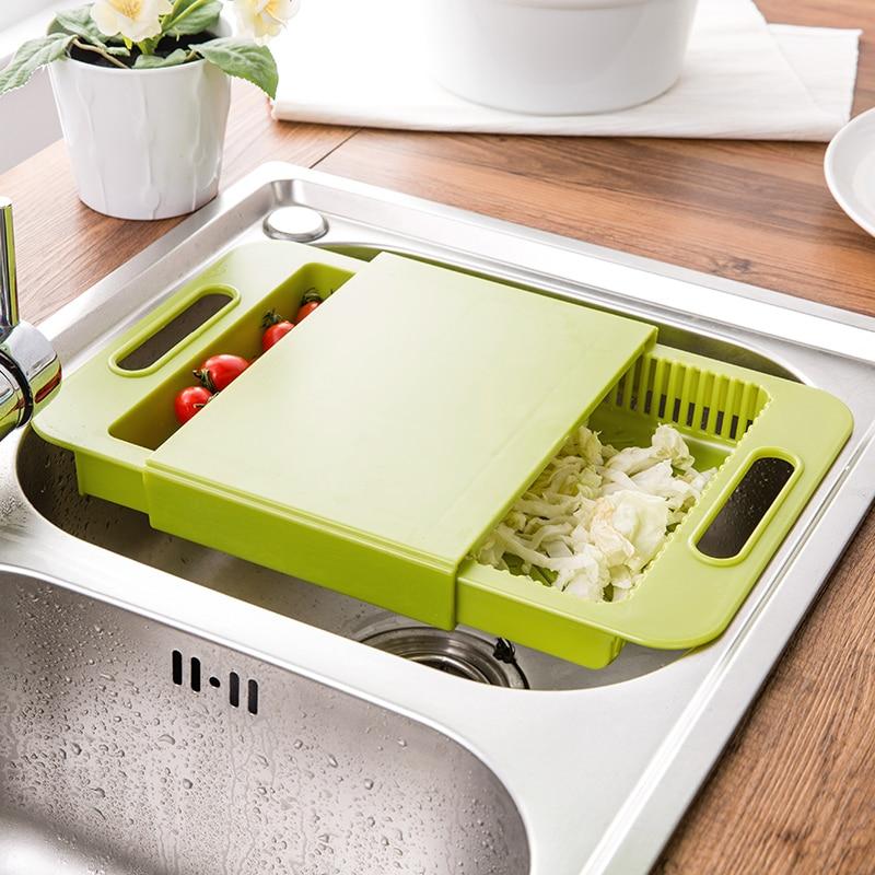 Kitchen Cutting Board with Drain Basket